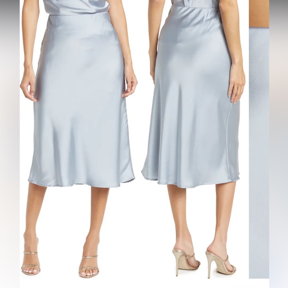 Light blue satin skirt